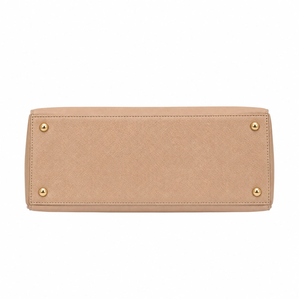 Bagzor Beige Structured Tote Handbag