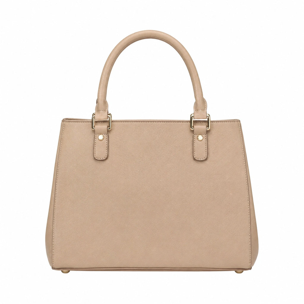 Bagzor Beige Structured Tote Handbag