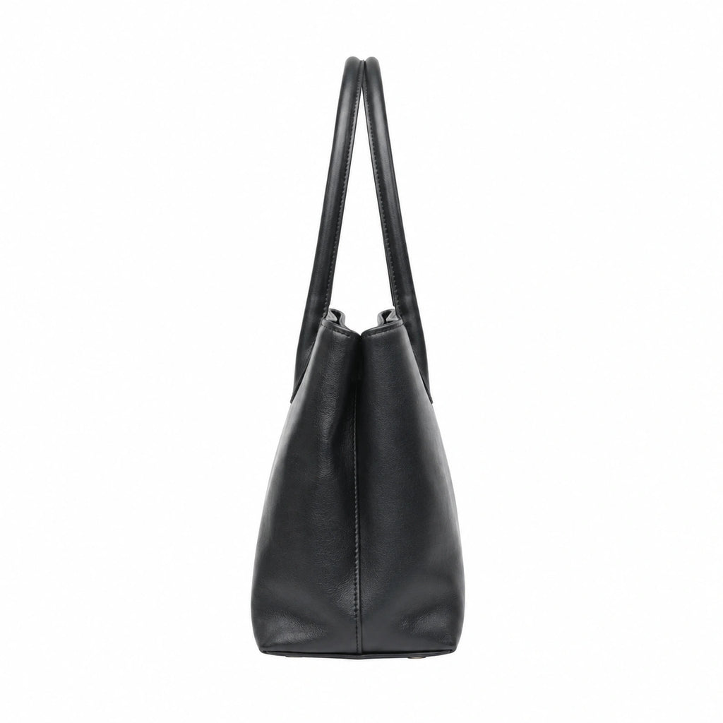 Bagzor Black Faux Leather Tote Shoulder Bag