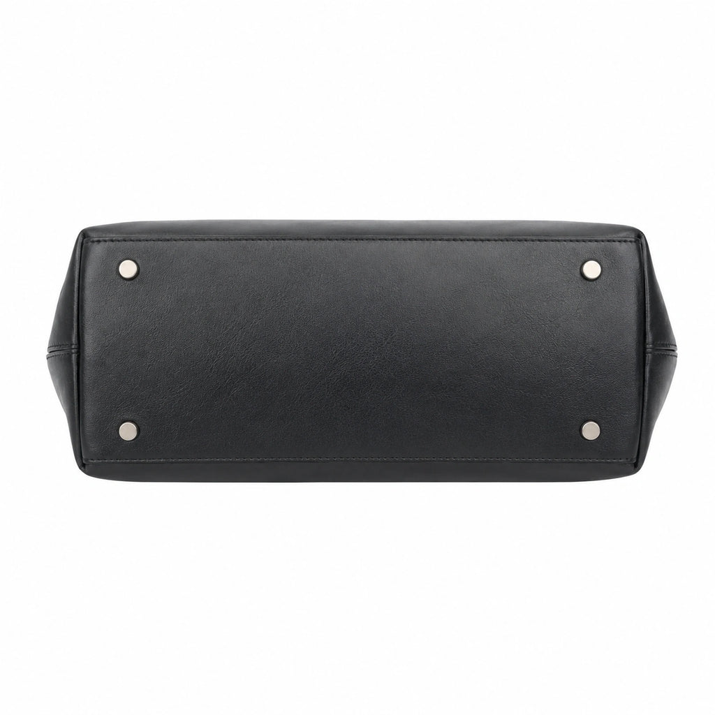 Bagzor Black Faux Leather Tote Shoulder Bag