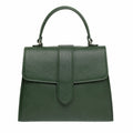 Bagzor Green Structured Top Handle Handbag