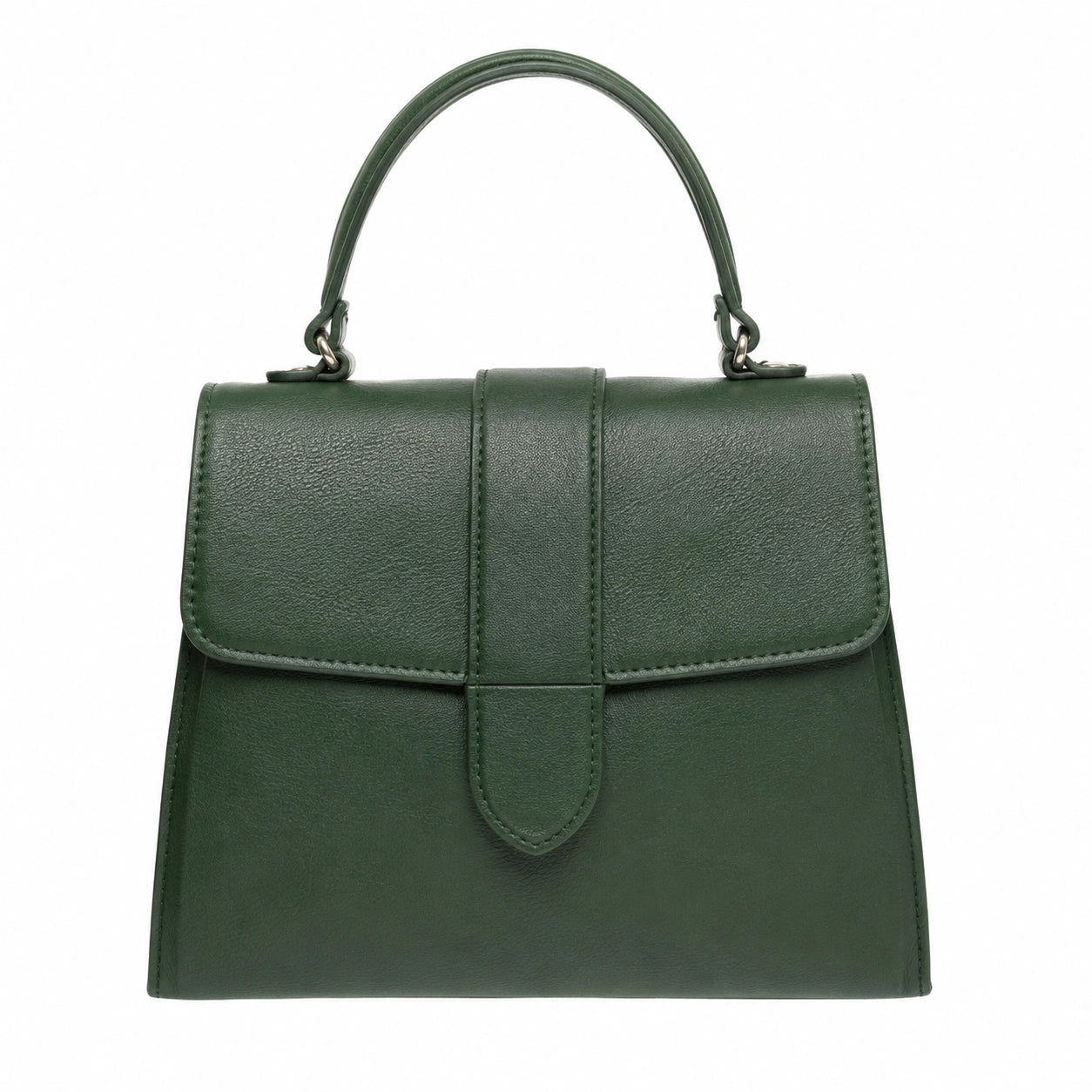 Bagzor Green Structured Top Handle Handbag