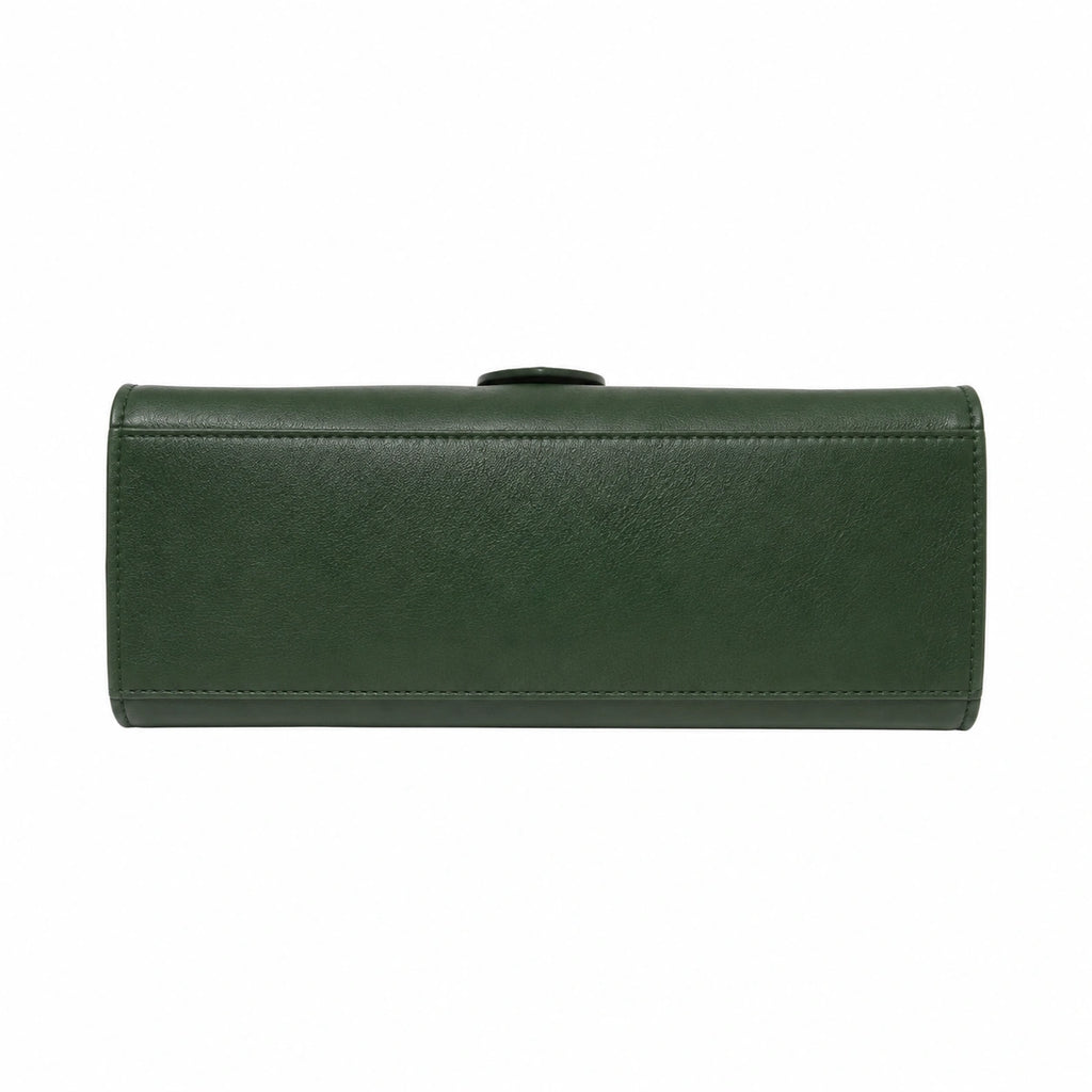 Bagzor Green Structured Top Handle Handbag