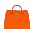 Bagzor Orange Structured Tote Handbag