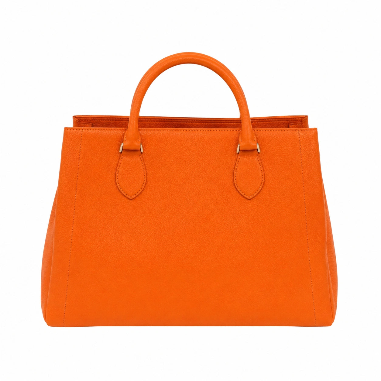 Bagzor Orange Structured Tote Handbag