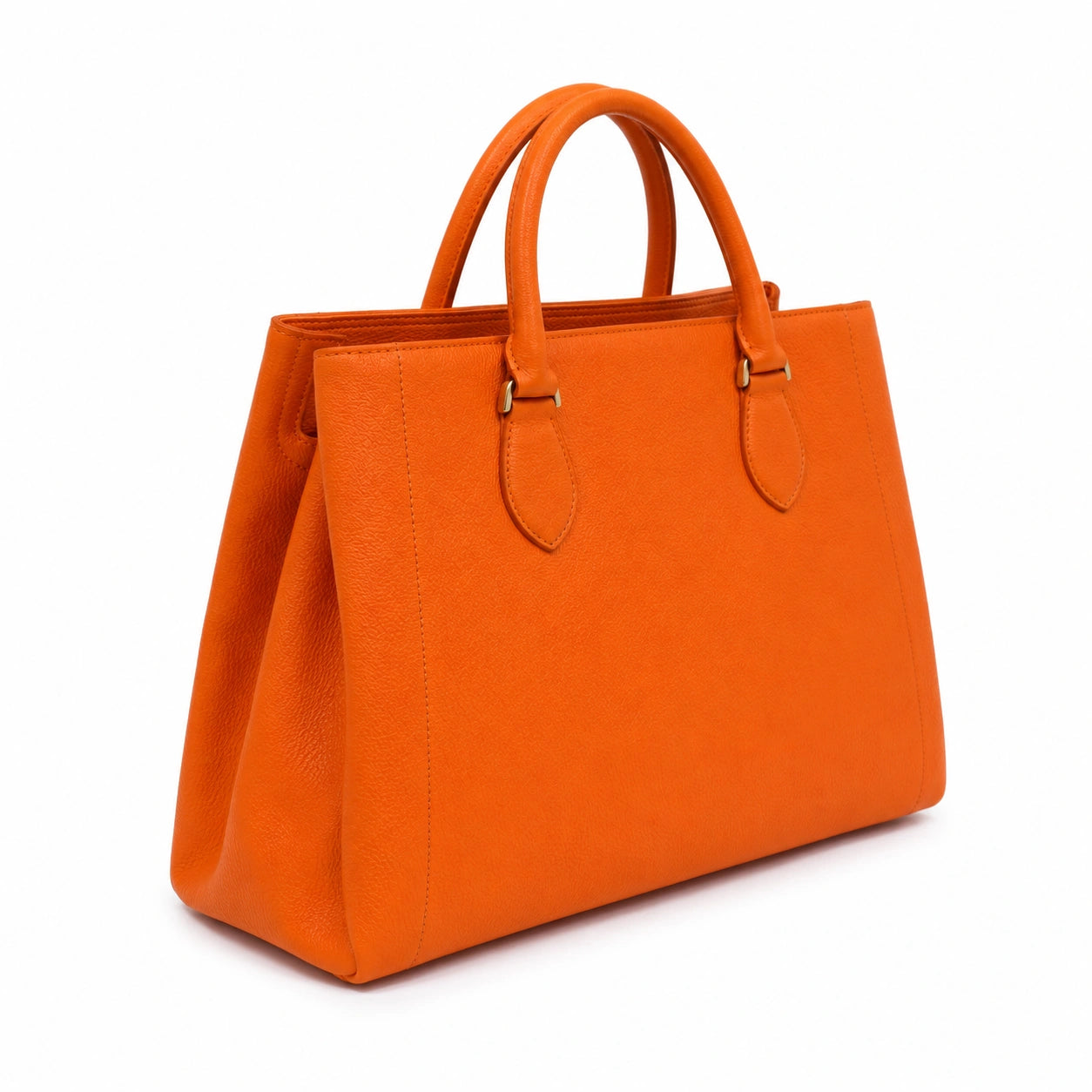 Bagzor Orange Structured Tote Handbag