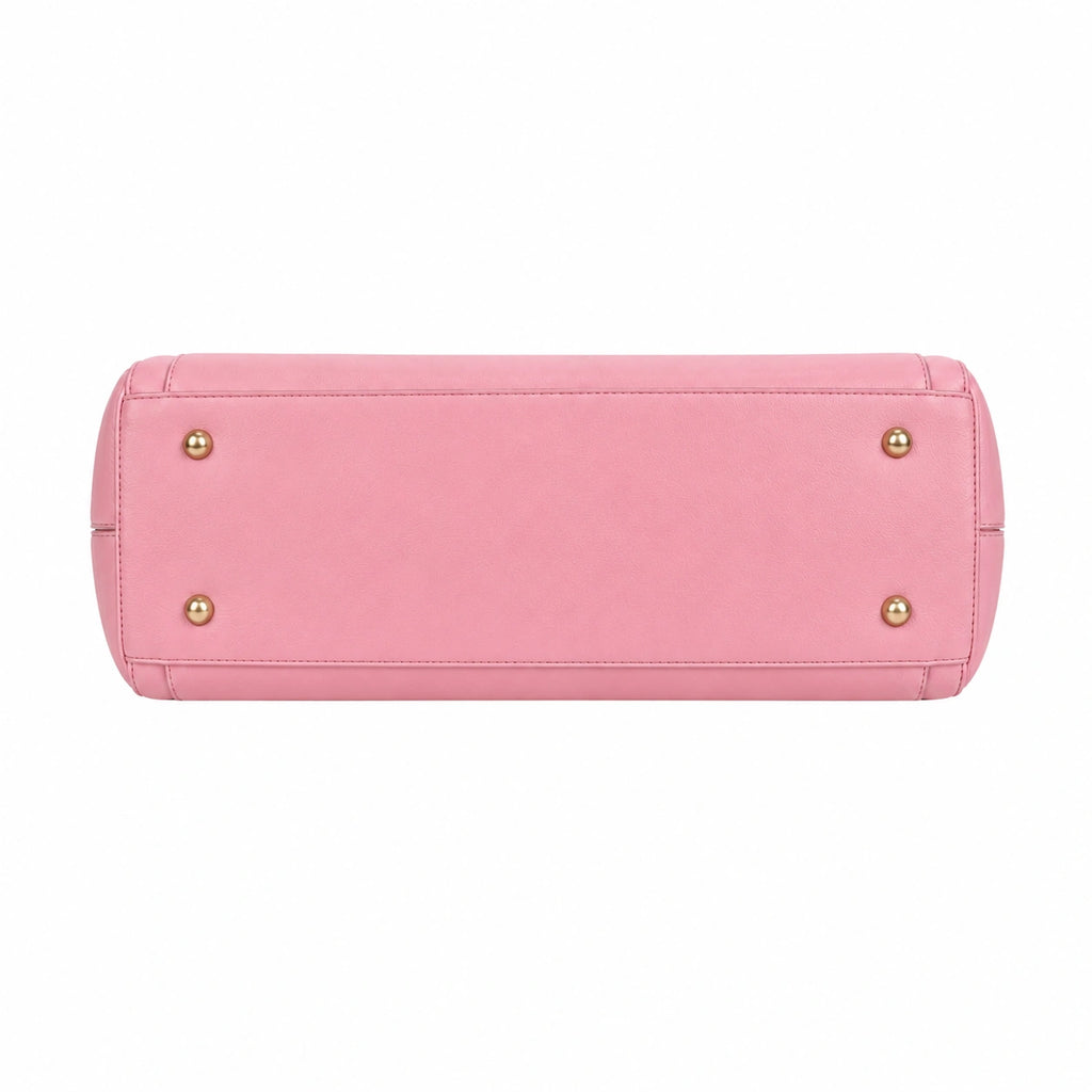 Bagzor Pink Faux Leather Tote Shoulder Bag