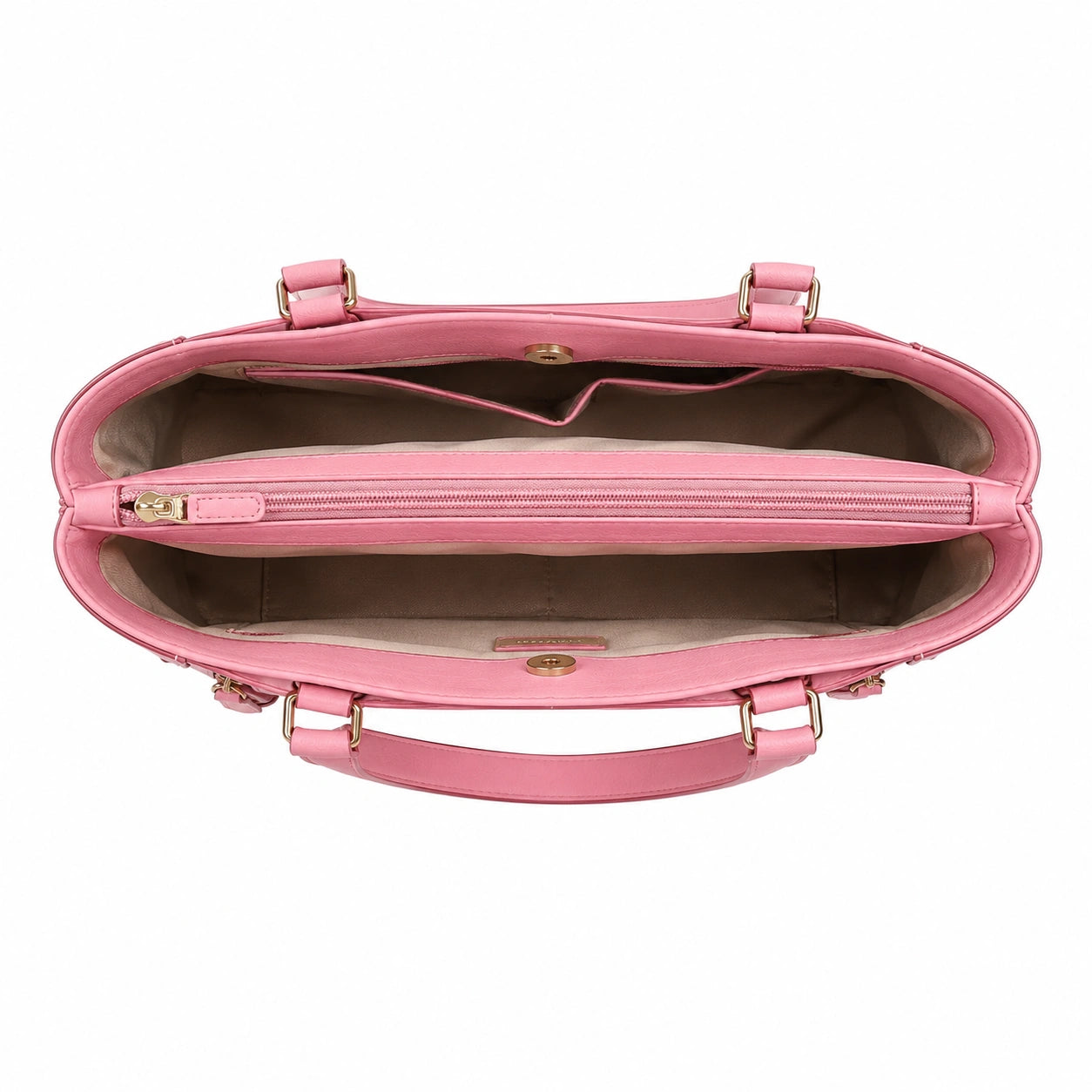 Bagzor Pink Faux Leather Tote Shoulder Bag