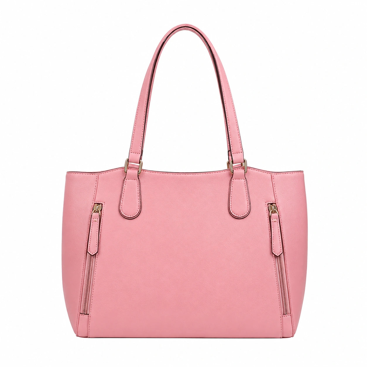Bagzor Pink Faux Leather Tote Shoulder Bag